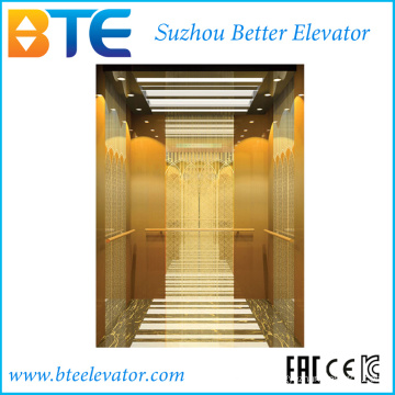 Ce Golden Color et Stable Passenger Lift Without Machine Room